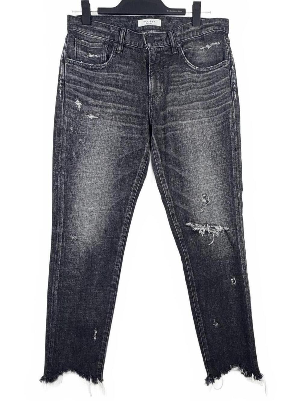 MOUSSY VINTAGE Glendele Skinny‎ Distressed Jeans Black Size 28